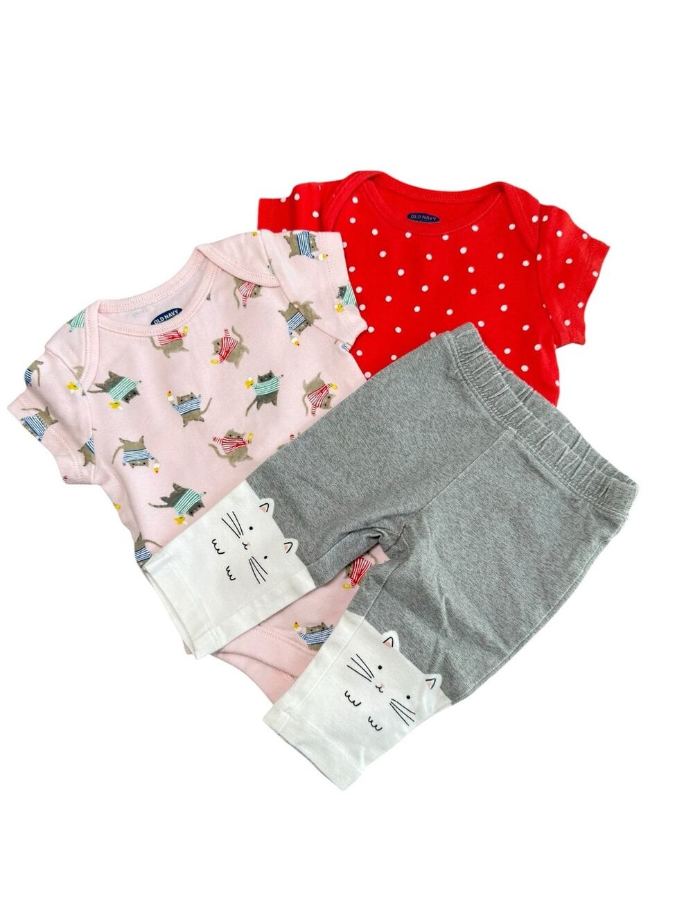 Old Navy Bodysuit Pant Bundle Baby Girl Size 0-3 Months